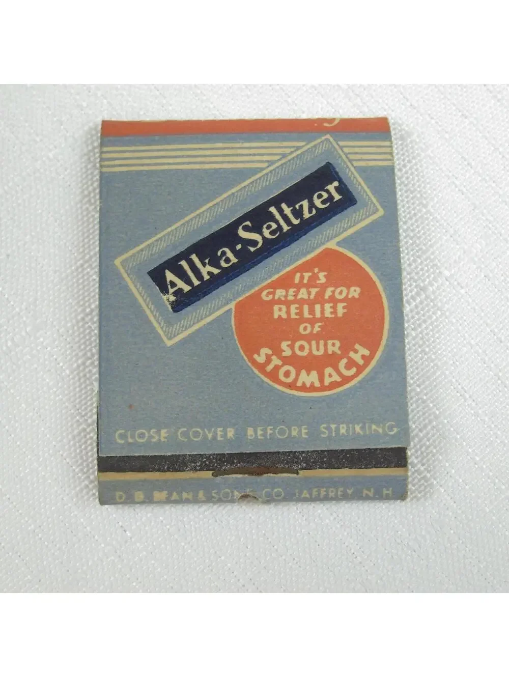4 Vintage Matchbook Covers F&F Cough, Piso's Cough, Alka-Seltzer, Zymole Trokeys
